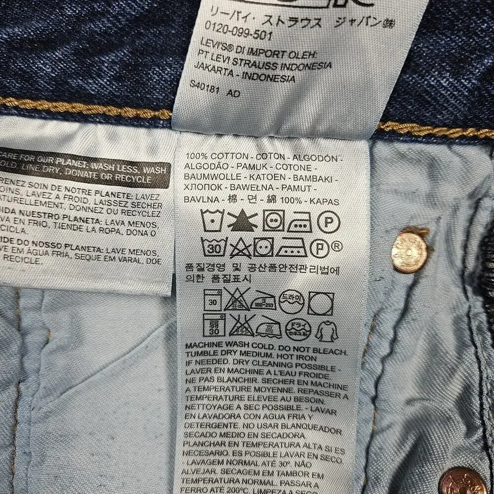 Levi's 501 Jeans Mens‎ 34x33 Original Fit Button Fly Med Wash Distressing Faded